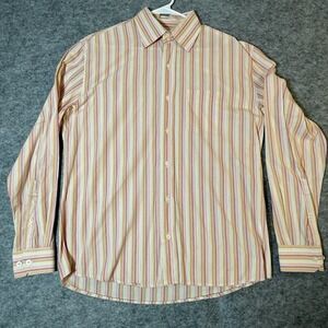 Emanuel Ungaro Dress Shirt Mens M Striped Cotton Blend Multicolor Striped